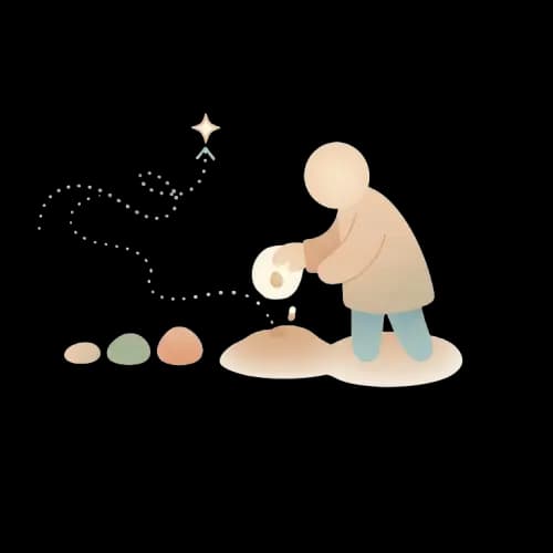 A person gently planting seeds, representing small steps and growth